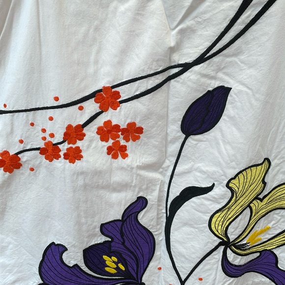 Anthropologie Lithe Iris Shoots Vintage Embroidered Appliqué Skirt 6 - Picture 3 of 7